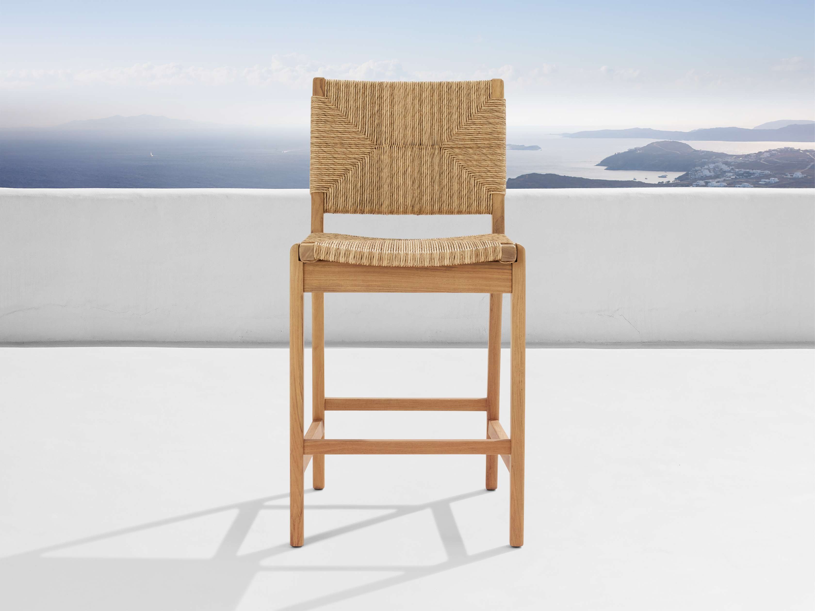 Mustique Outdoor Collection Covers in Fabric Gray  Counter Stool - Image 0