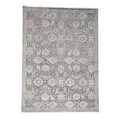 One-of-a-Kind Ledford Hand-Knotted 2010s Turkish Gray 9' x 12'2" Silk Area Rug - Image 0