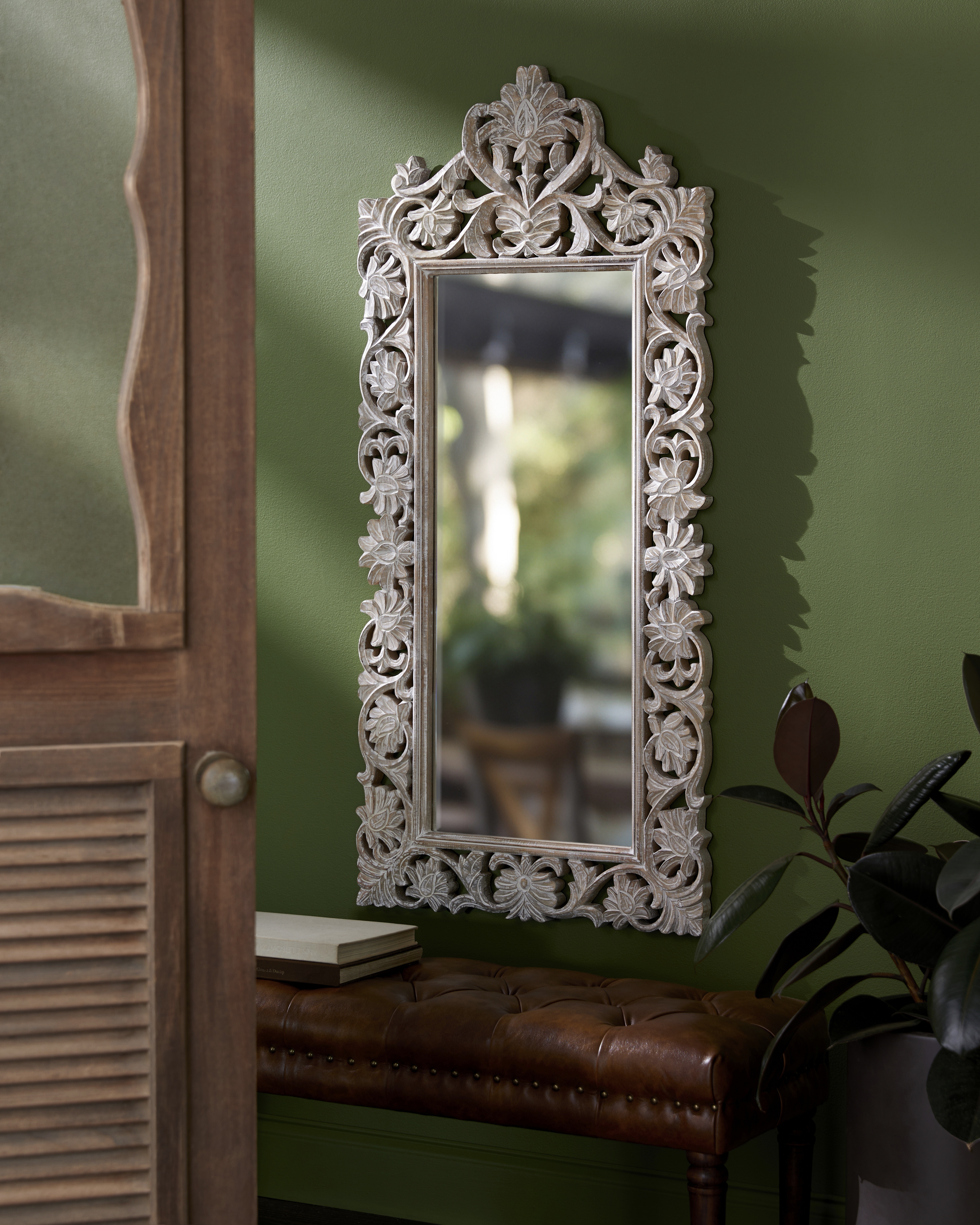 Naomi White 53"H x 24"W x 2"D Accent Mirror - Image 1