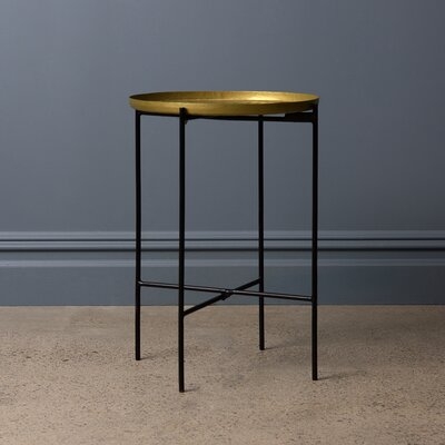 Modern Hammered Brass Finish Accent Table - Image 0