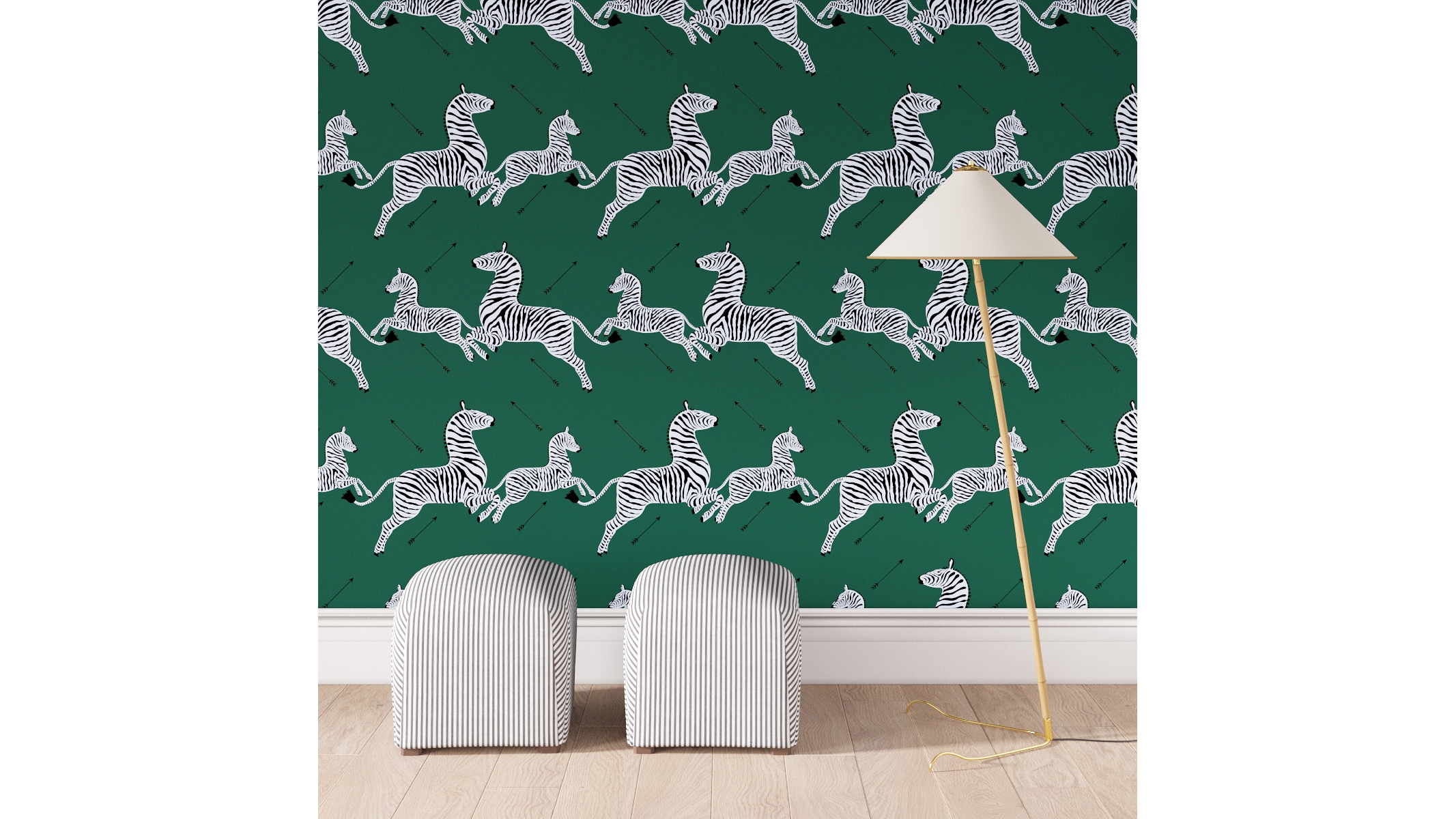 Scalamandre Peel and Stick Wallpaper, Emerald Zebra - Image 2