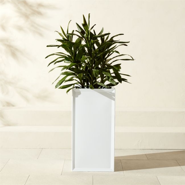 Varo Square White Metal Indoor/Outdoor Planter 16.25"x32" - Image 0