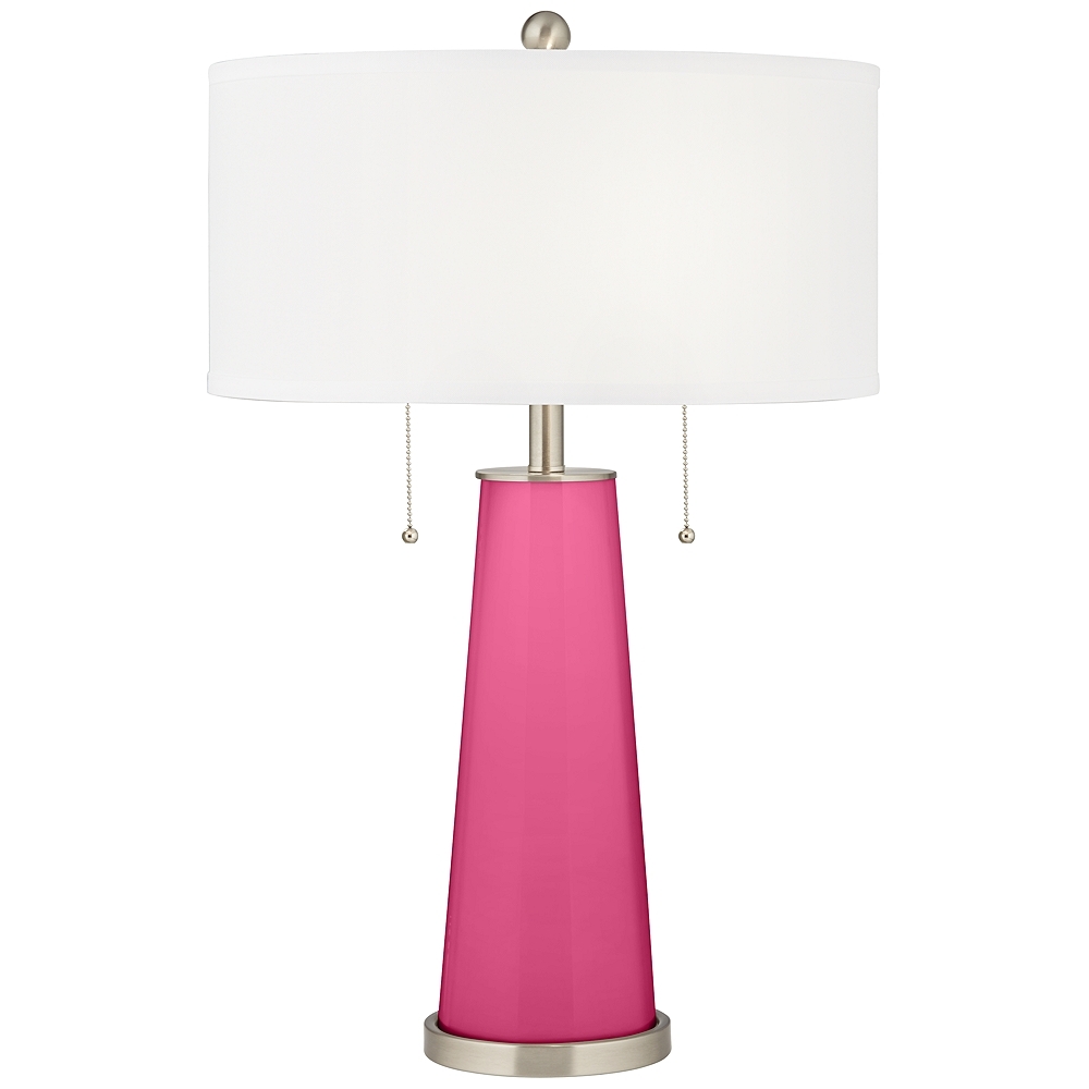 Color Plus Peggy 29 3/4" Blossom Pink Glass Table Lamp - Image 0