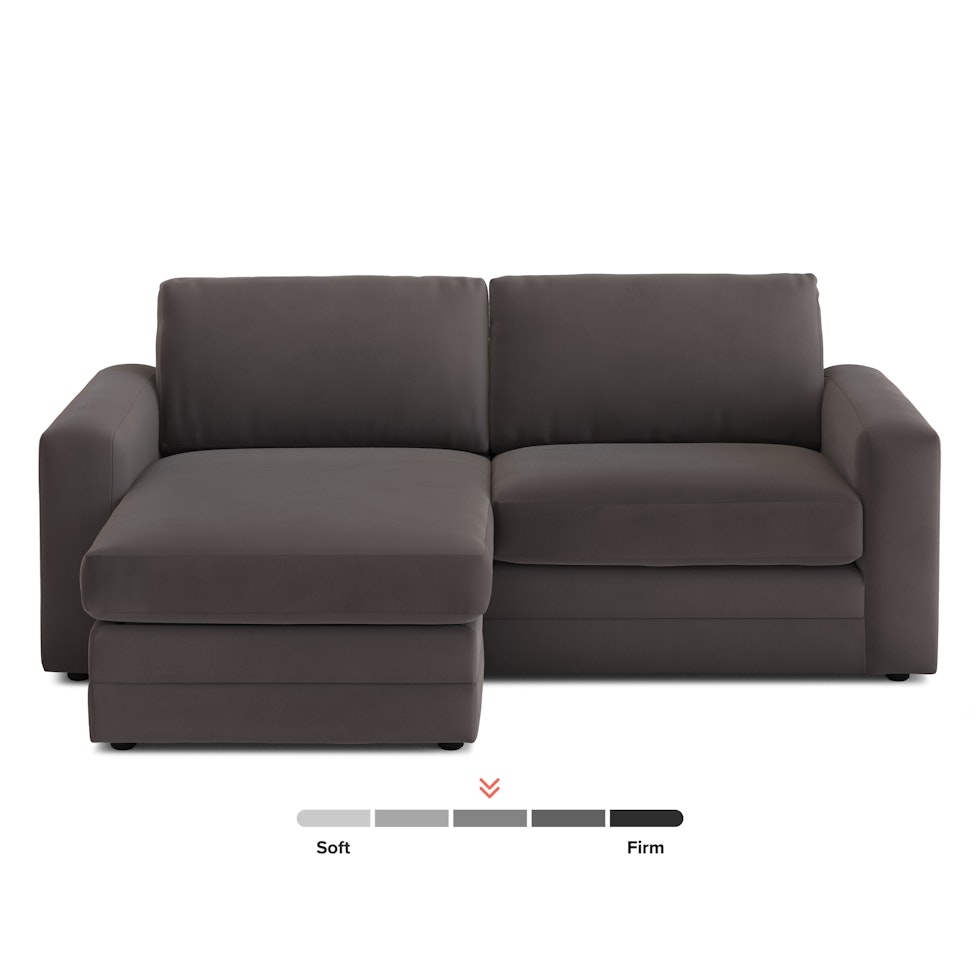 Riley 84" Velvet Reversible Storage Sectional - Hale Warm Gray - Image 2