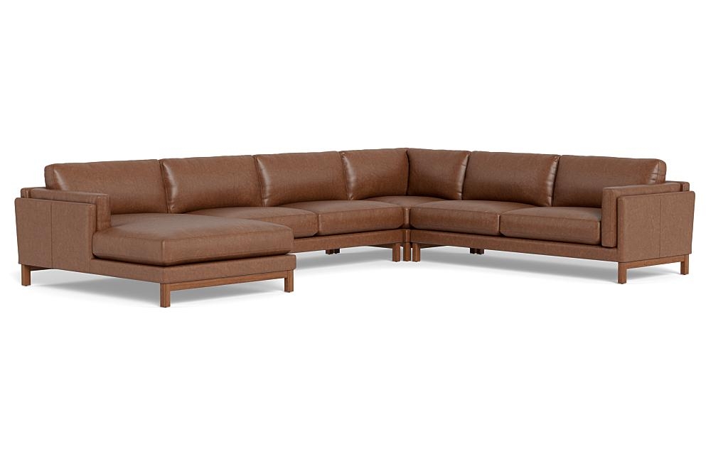 Gaby Leather Corner Sectional with Left Chaise - Image 1