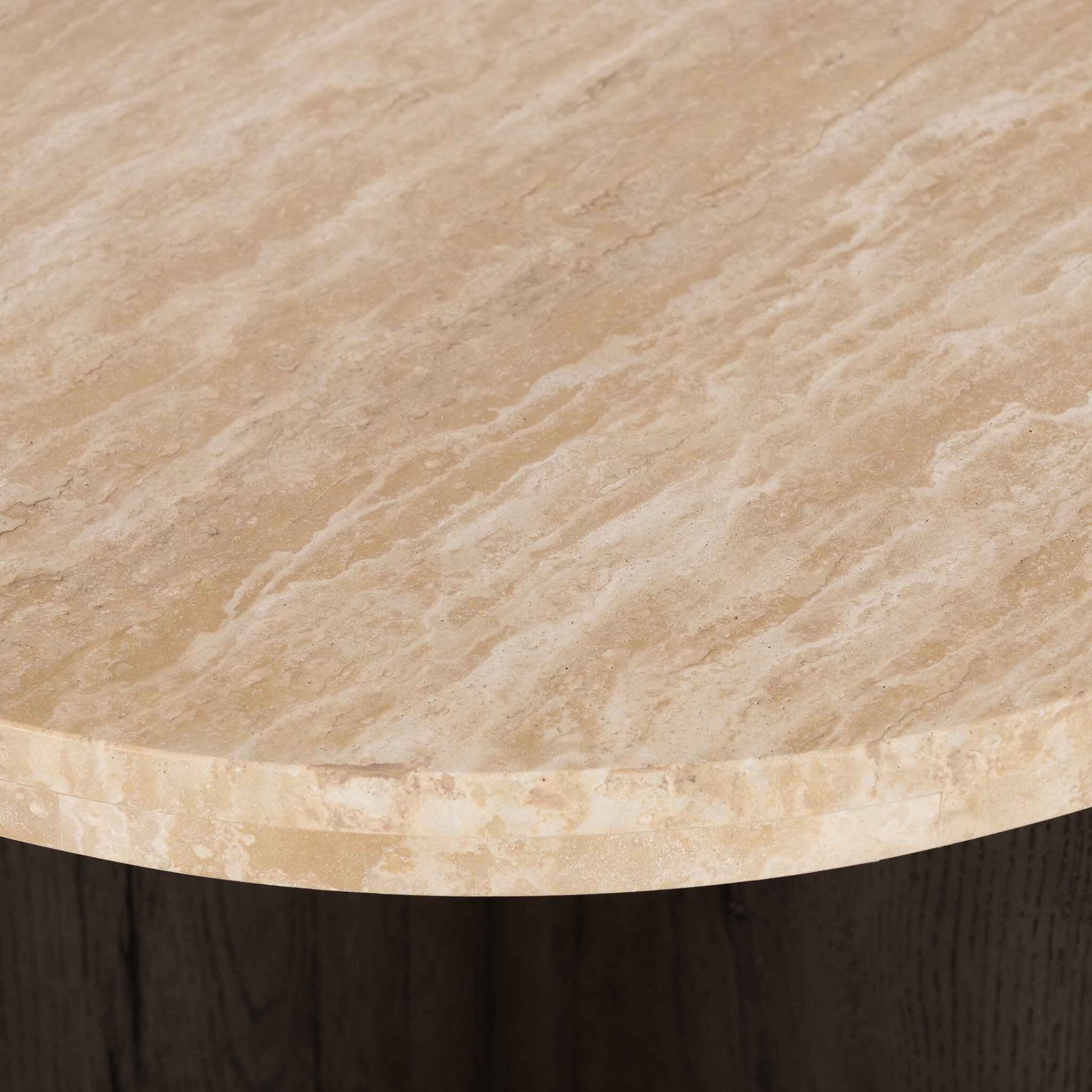 Toli End Table - Travertine - Image 3