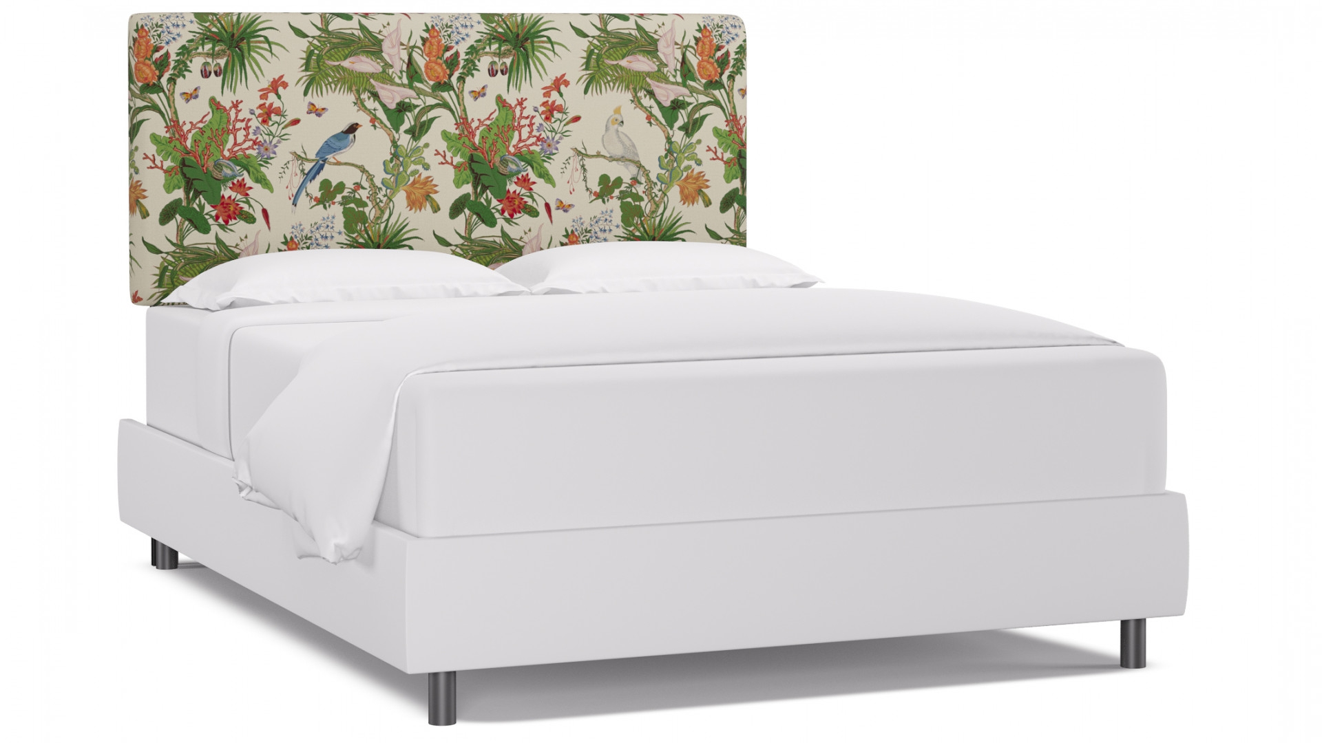 Square Back Headboard, White Cinque Terra, Queen - Image 0