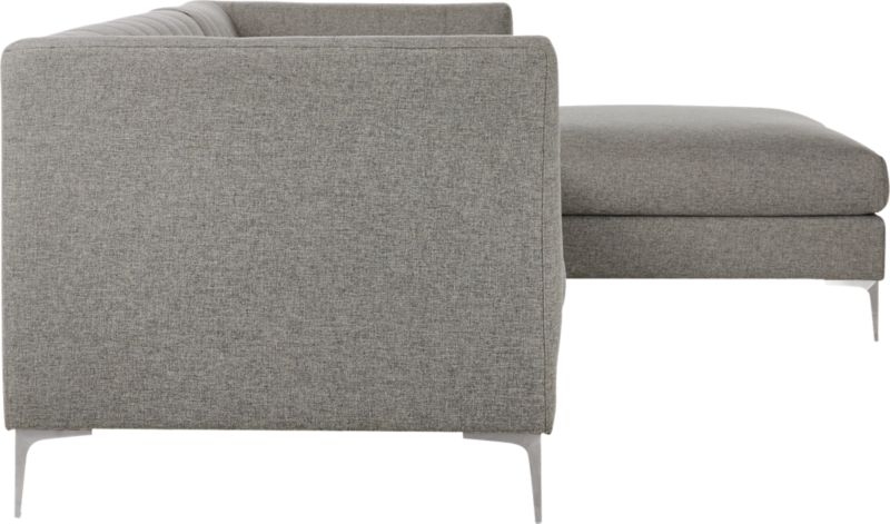 Holden 2-Piece Grey Tufted Sectional Loveseat - Image 3