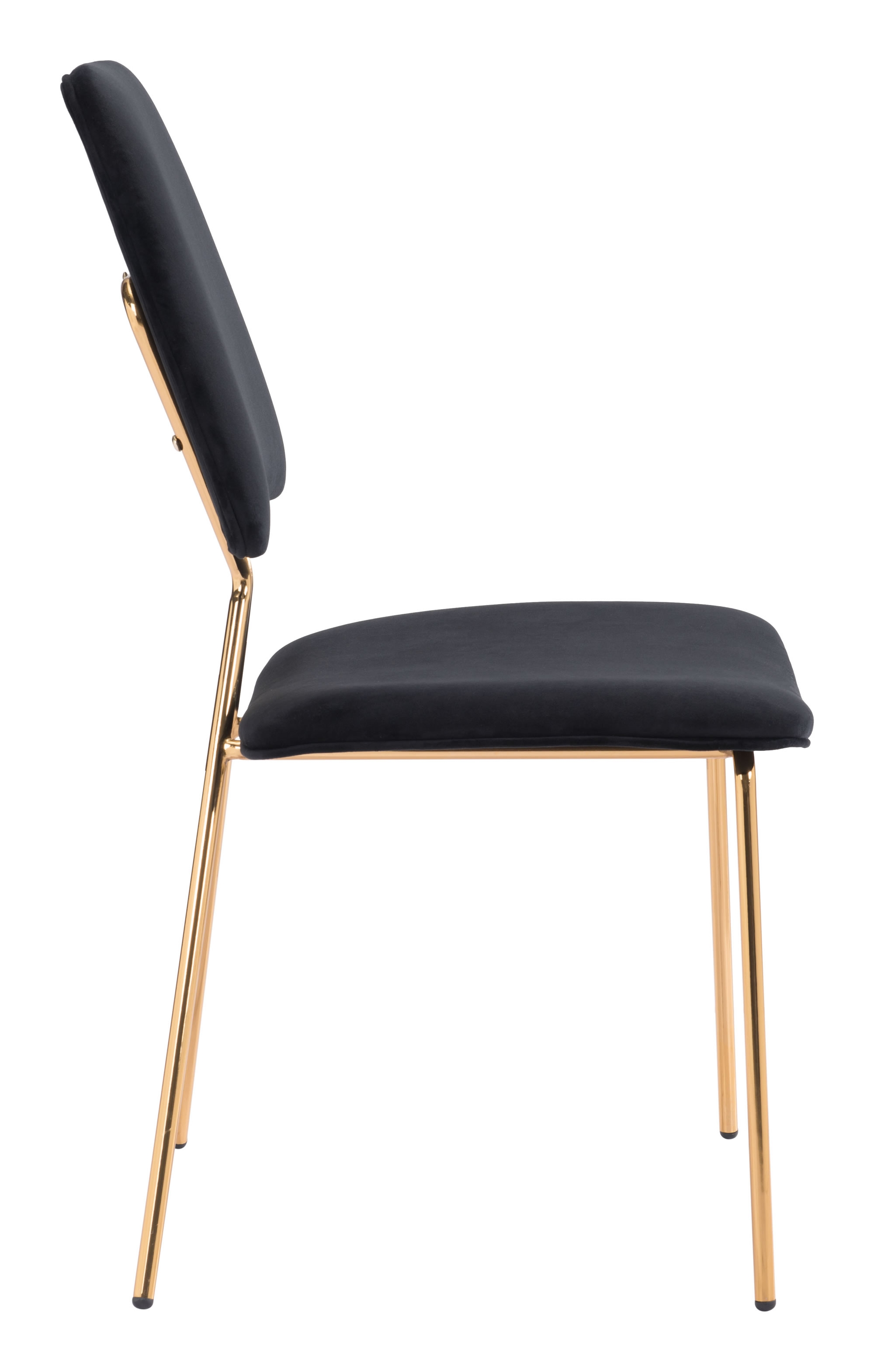 Chloe Dining Chair (Set of 2) Black & Gold - Image 1