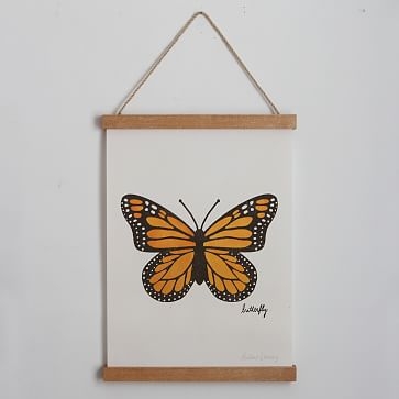 Monarch Butterfly Canvas Wood Wall Hanging, 12"x16" - Image 1