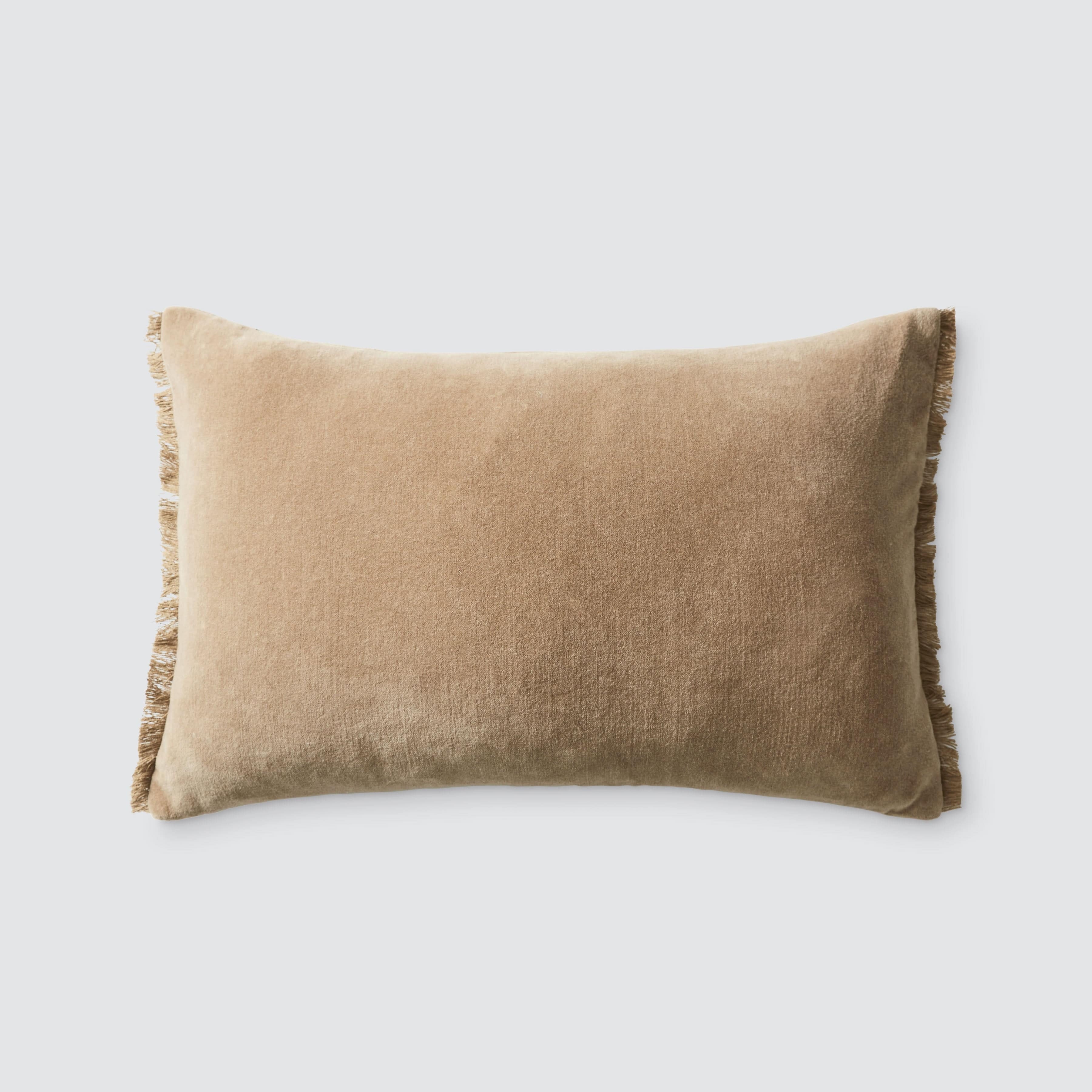 The Citizenry Naveta Velvet | Small Lumbar Pillow | 12" x 20" | moss - Image 9