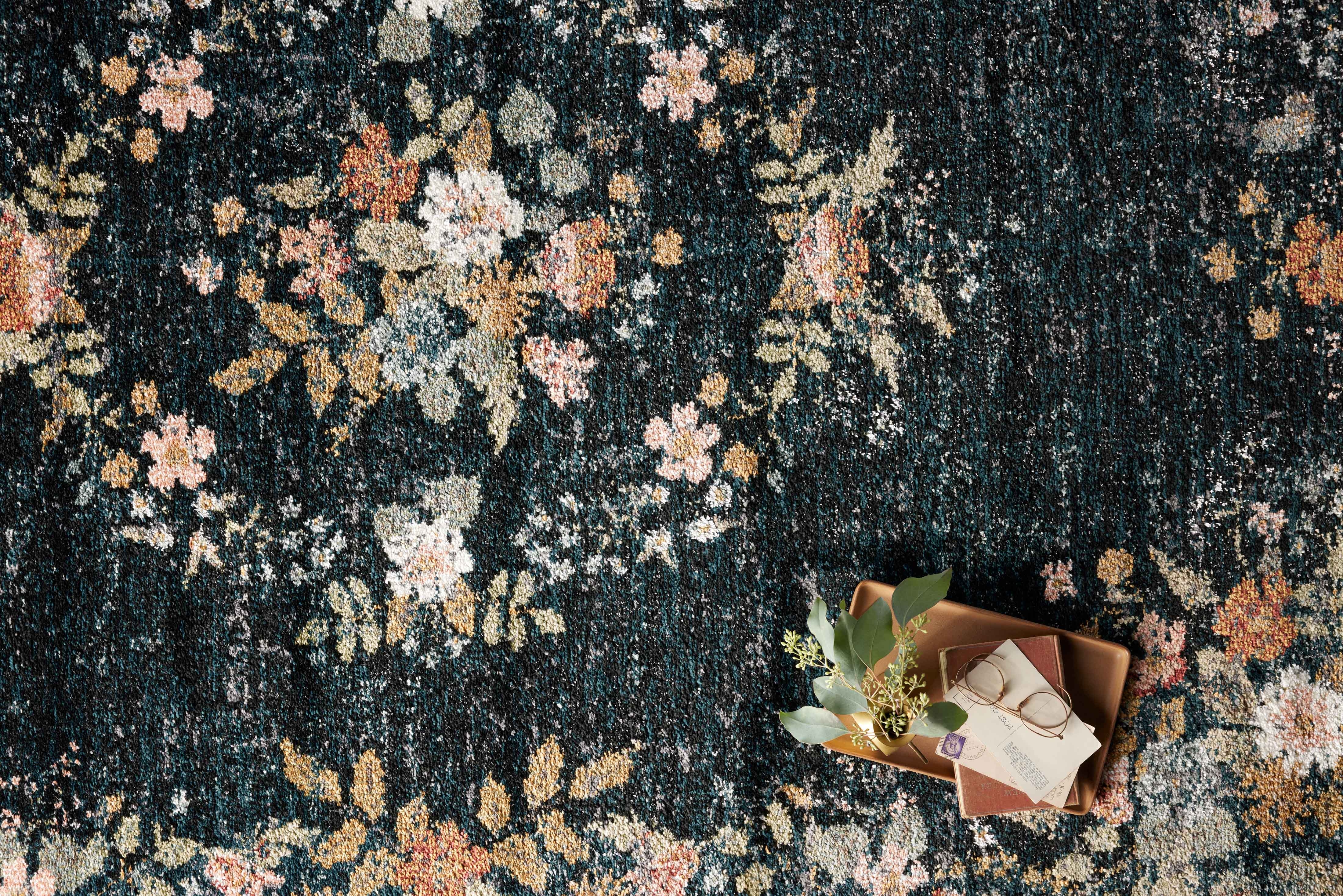 Rifle Paper Co. x Loloi Laurel Navy 18" x 18" Sample - Image 1