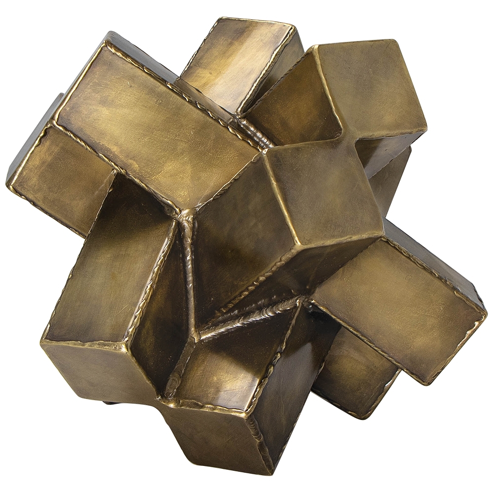 Regina Andrew Design Brass Iron Abstract Sculpture, 9" - Image 0