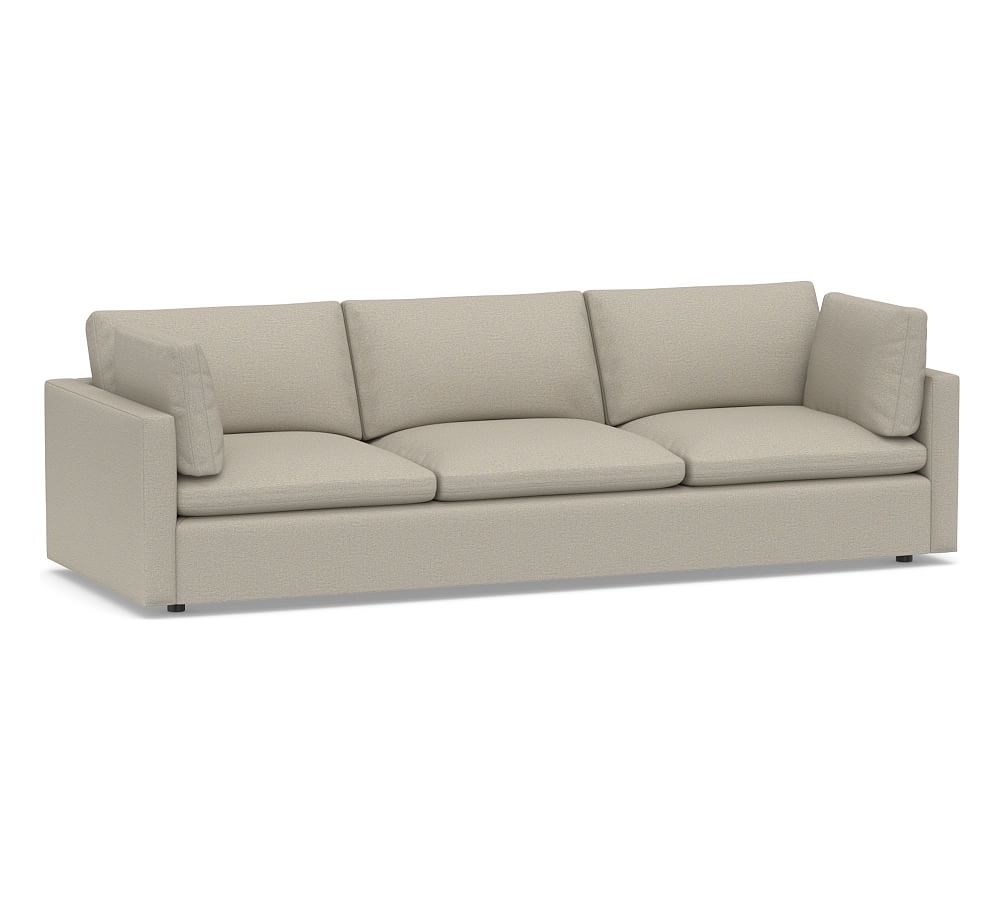 Bolinas Upholstered Grand Sofa 112", Down Blend Wrapped Cushions, Performance Boucle Fog - Image 0
