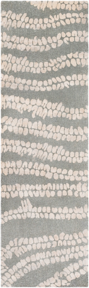 Shibori Beige Indoor 2'6" x 8' Handmade Rug - Image 0