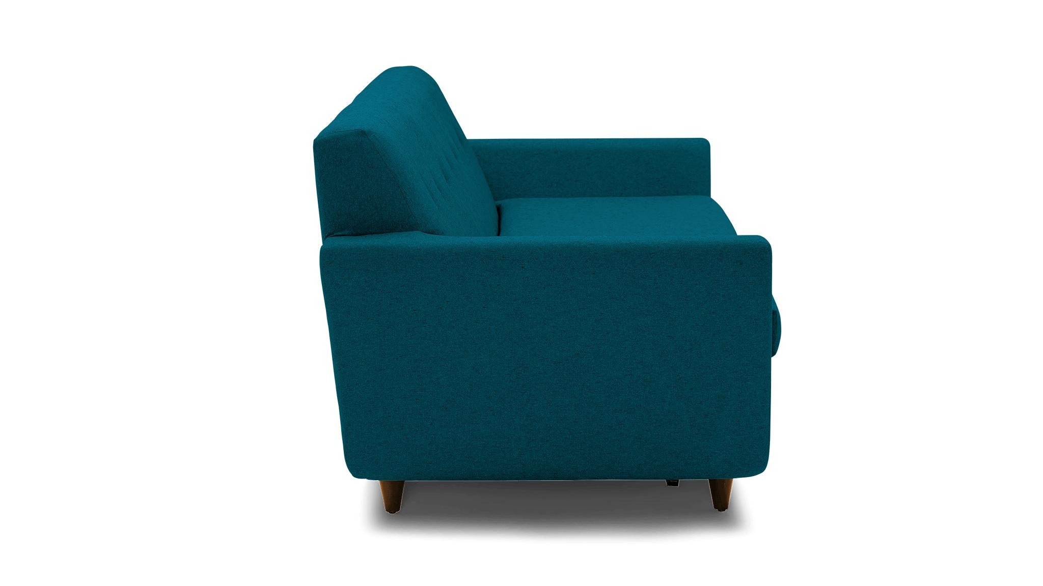 Blue Hughes Mid Century Modern Sleeper Sofa - Key Largo Zenith Teal - Mocha - Image 2