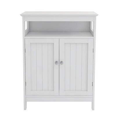 Bathroom Standing Storage With Double Shutter Doors Cabinet White - Image 0