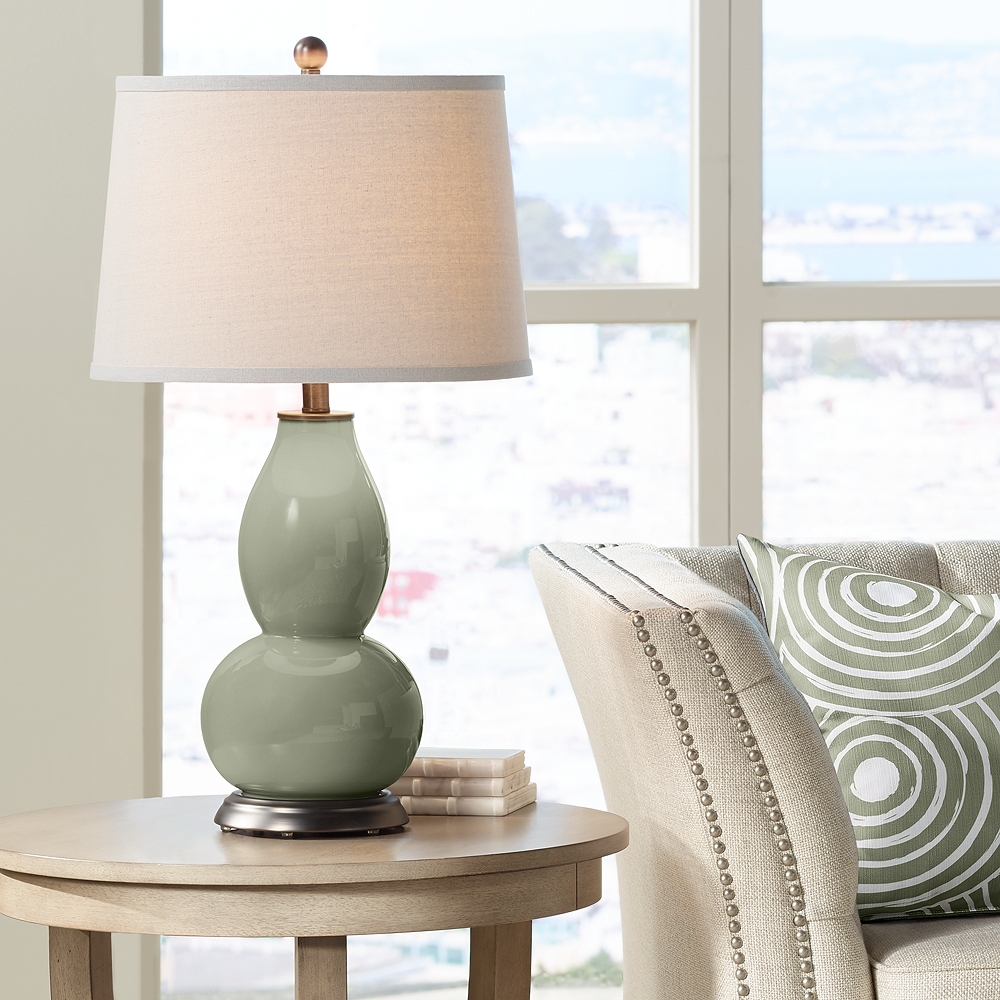 Color Plus Double Gourd 28 3/4" High Evergreen Fog Table Lamp - Image 0