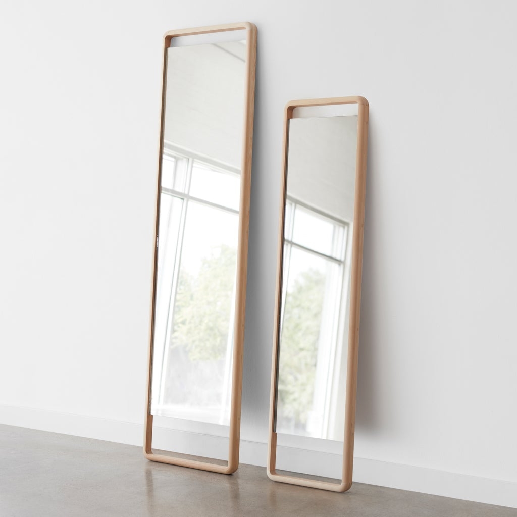 The Citizenry Hinoki Wood Floor Mirror | Small | Light Wood - Image 0
