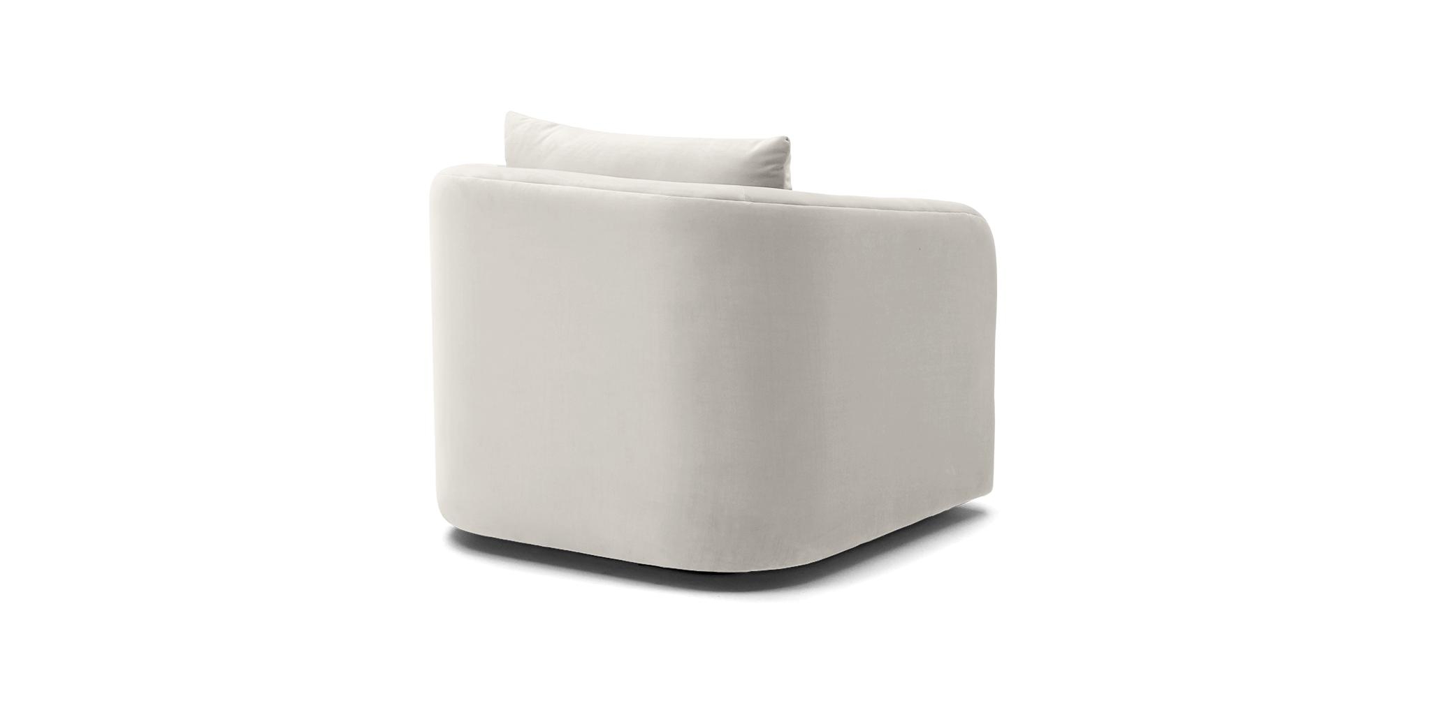 White Amelia Mid Century Modern Swivel Chair - Tussah Snow - Image 3