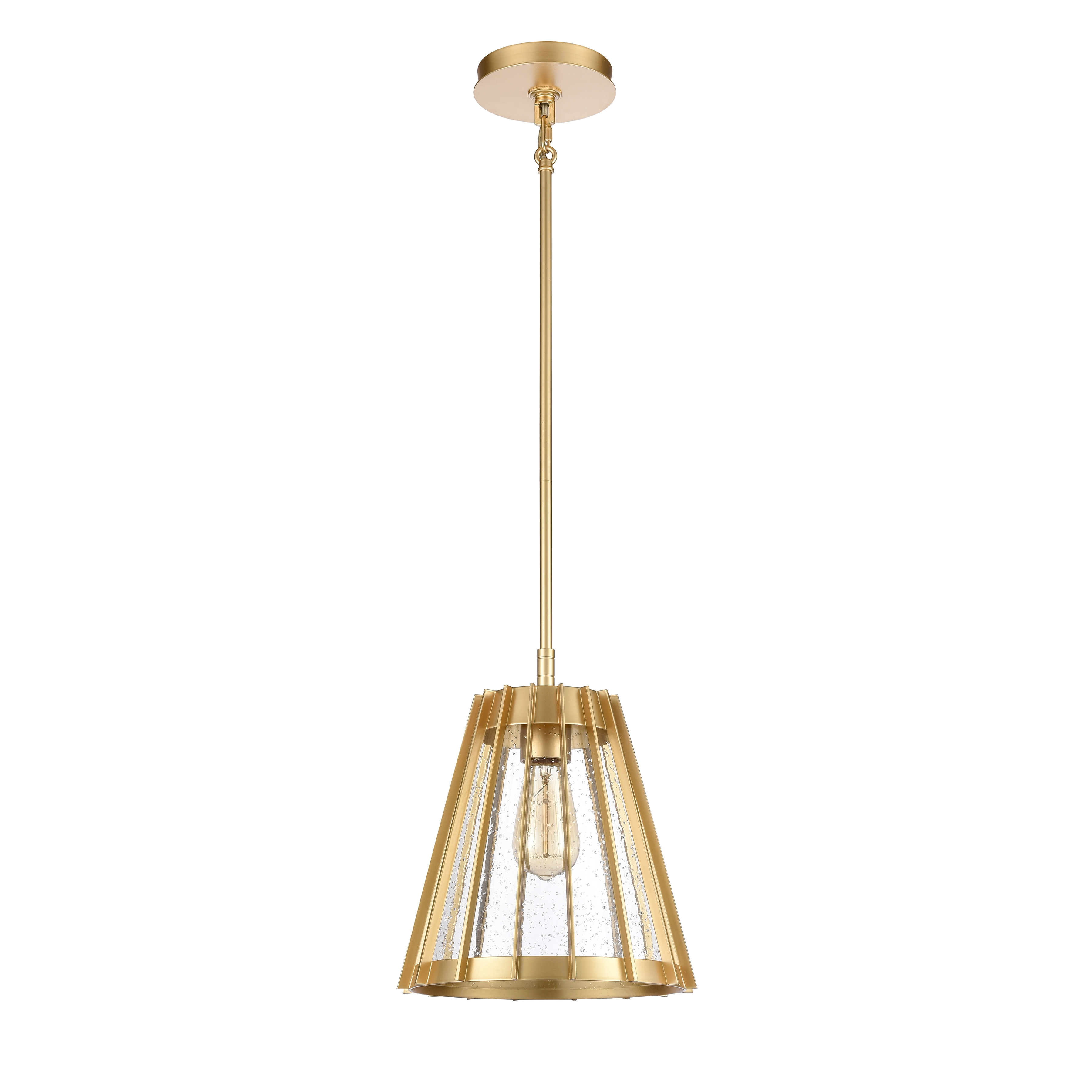 Open Louvers 10'' Wide 1-Light Pendant - Champagne Gold - Image 1