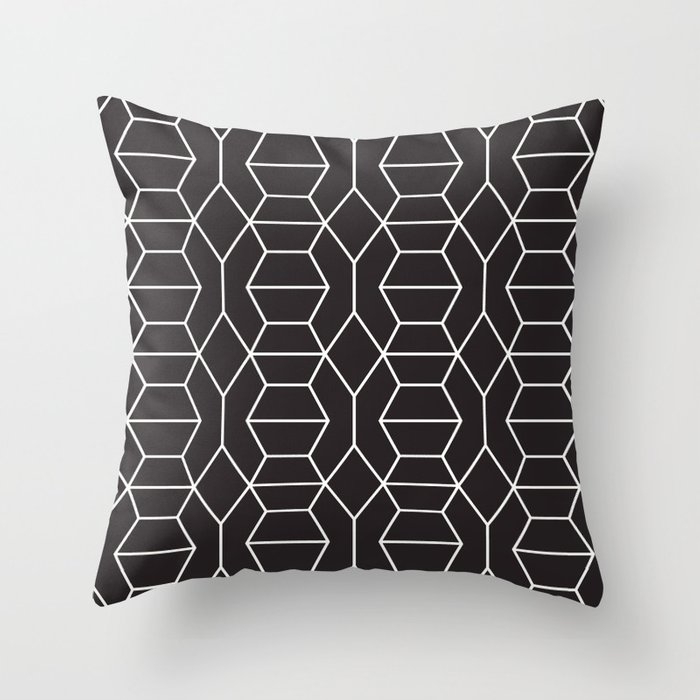 Comb In Black Throw Pillow by House Of Haha - Cover (24" x 24") With Pillow Insert - Indoor Pillow - Image 0