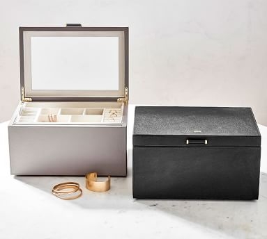 Quinn Jewelry Box, Foil Debossed, Large - Gray - Image 3
