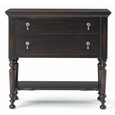 2 - Drawer Solid Wood Nightstand in Ebony - Image 0