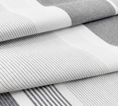 Rowley Striped Percale Comforter & Shams Set, King, Gray/Blue - Image 1