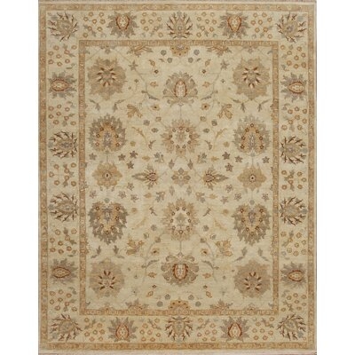 Notting Hill Oriental Hand-Knotted Wool Beige/Brown Area Rug - Image 0