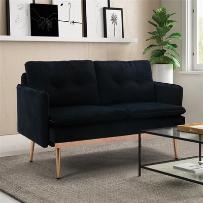 Velvet Sofa Modern Convertible Futon Sofa With Stainless Feet - Image 0