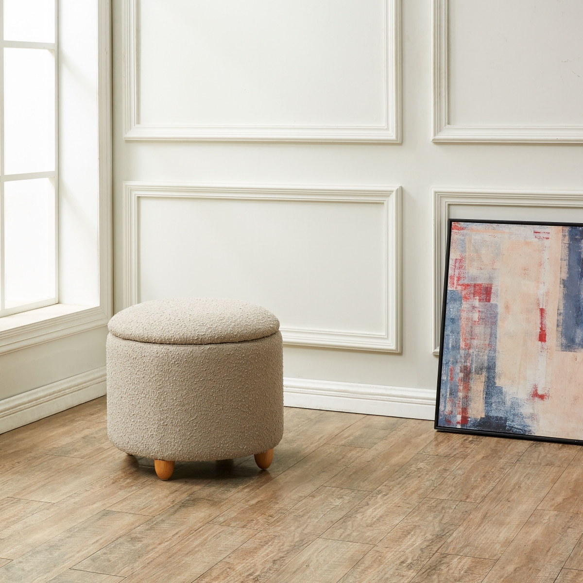 Mariabella Storage Ottoman - Oatmeal - Image 1