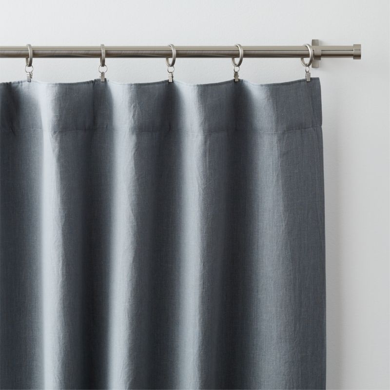 Mist Blue EUROPEAN FLAX ™-Certified Linen Window Curtain Panel 52"x84" - Image 3