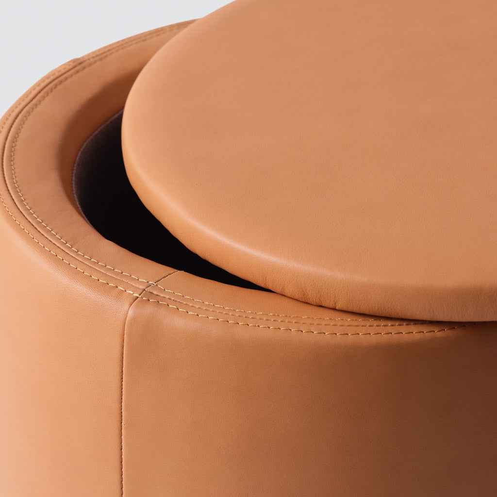 The Citizenry Torres Leather Storage Ottoman | Small | Cognac - Image 7