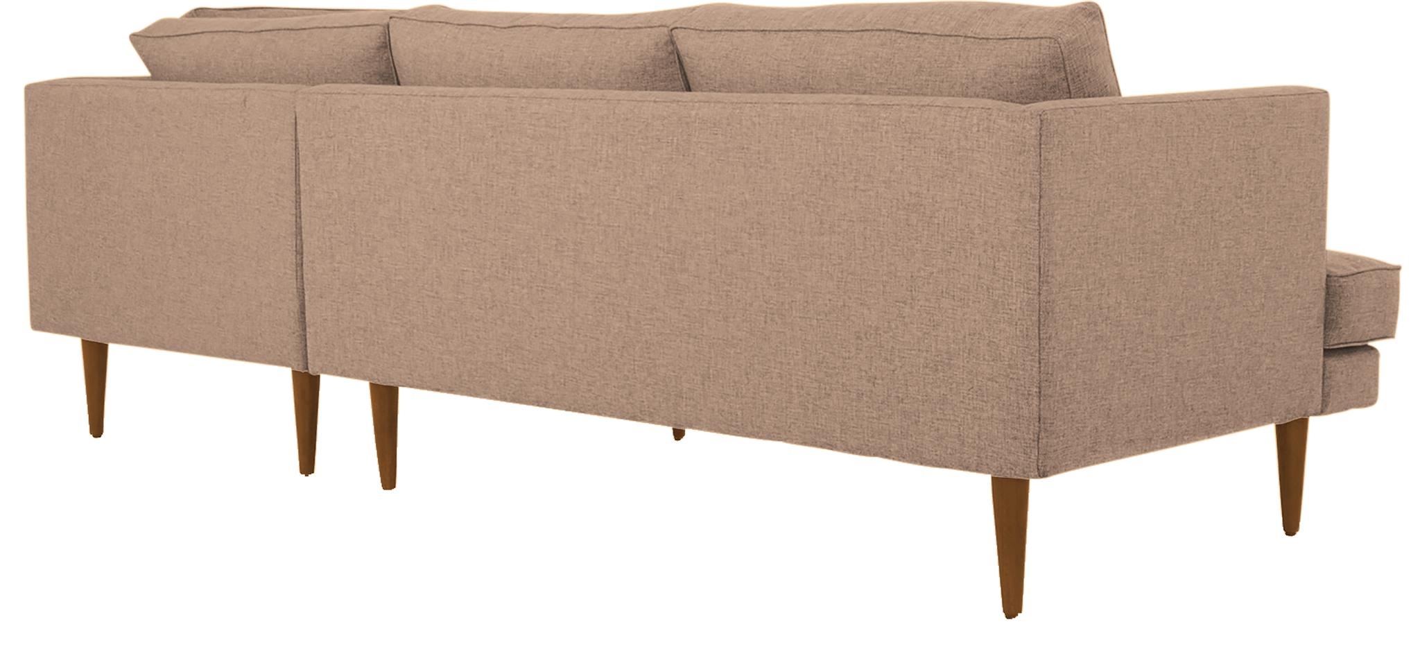 Pink Preston Mid Century Modern Sectional with Bumper (2 piece) - Royale Blush - Mocha - Left - Image 3