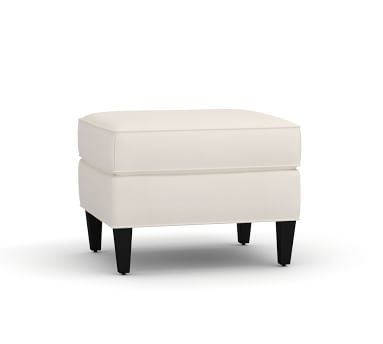 Beverly Upholstered Ottoman, Polyester Wrapped Cushions, Performance Heathered Basketweave Alabaster White - Image 1