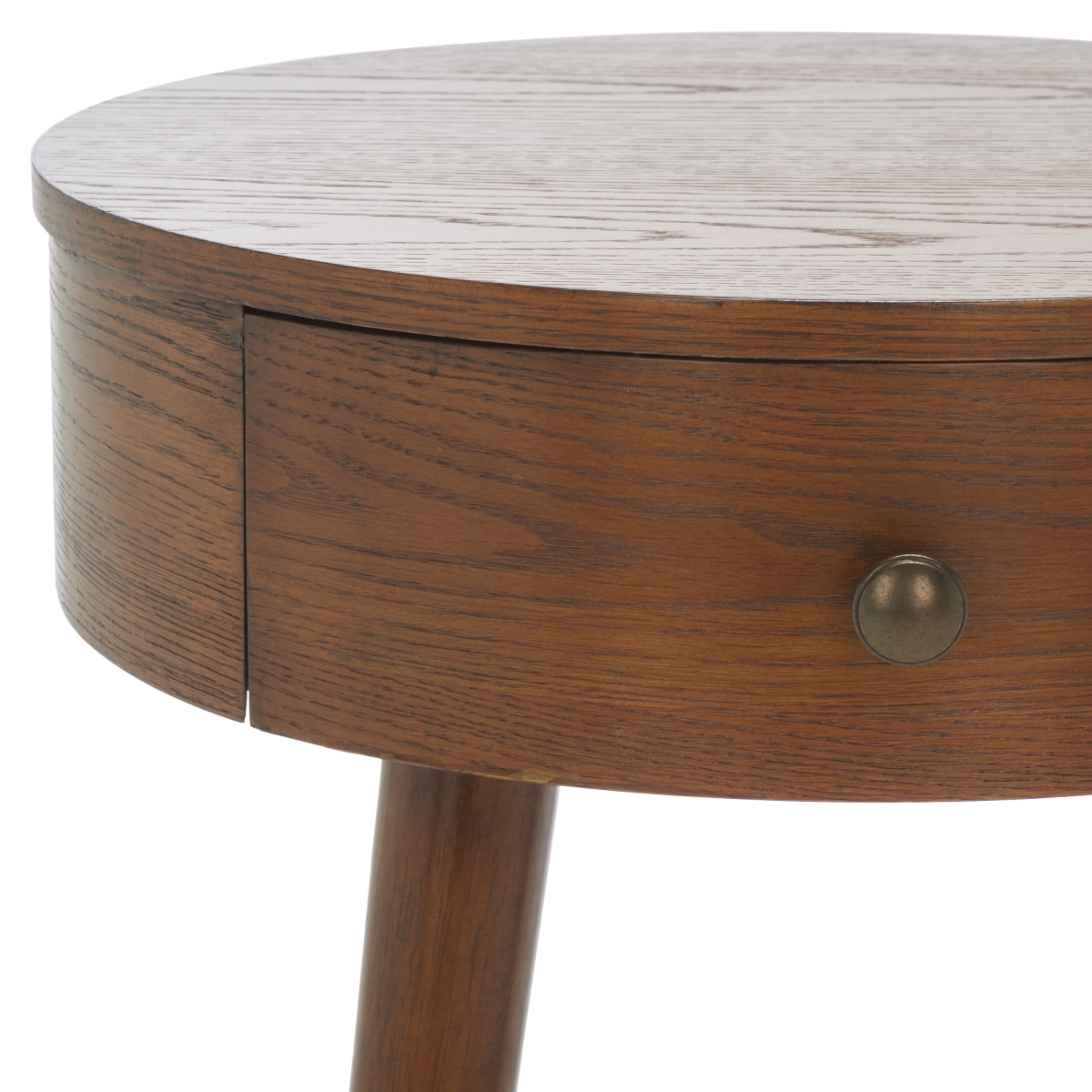 Scully 1 Drawer Nightstand - Medium Oak / Antique Gold - Safavieh - Image 2