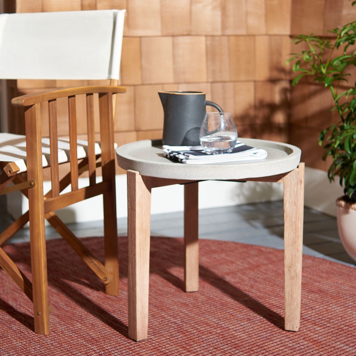 Serka Side Table - Light Grey - Safavieh - Image 1
