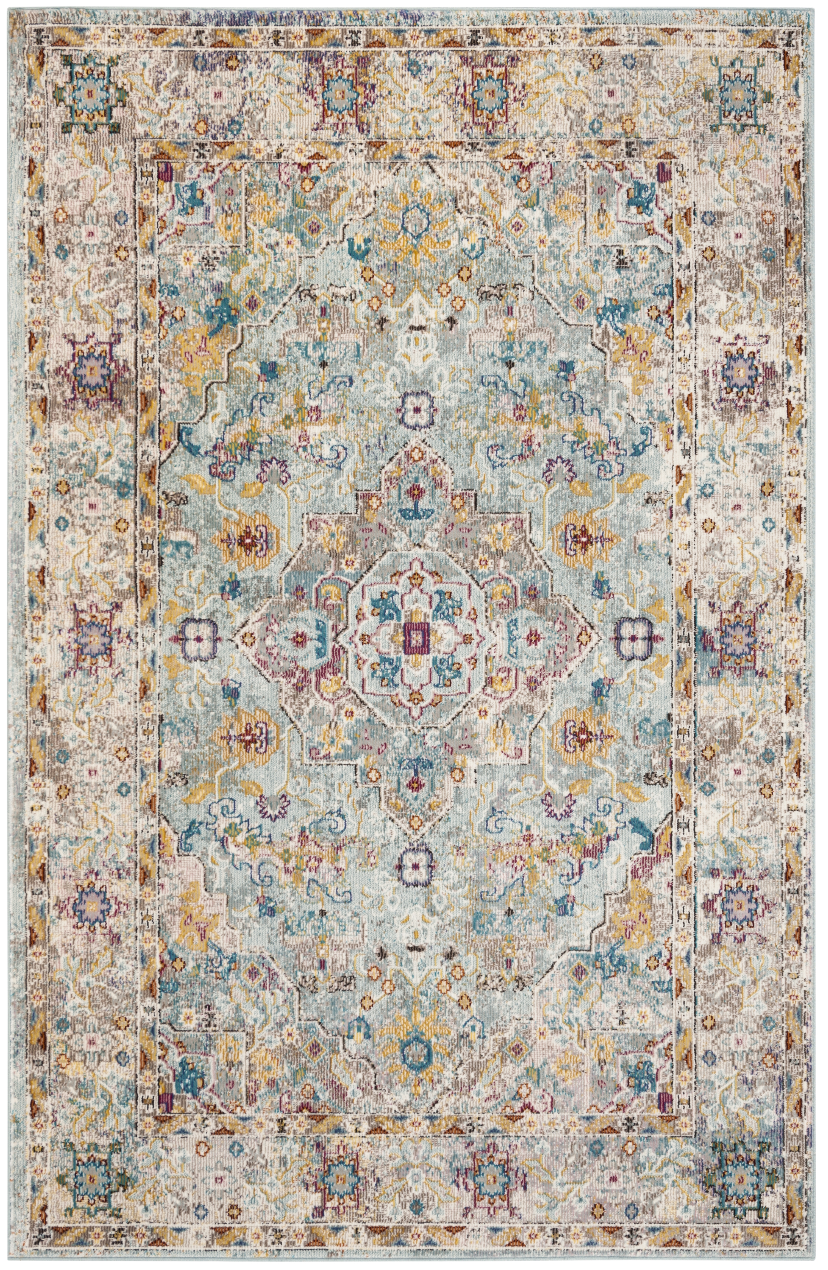 Arlo Home Woven Area Rug, ARA183E, Beige/Blue,  4' X 6' - Image 0