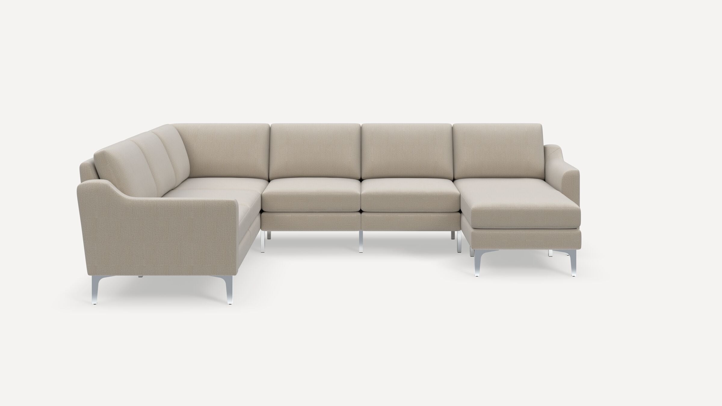 Nomad 6-Seat Corner Sectional with Chaise - Georgia Clay - Performance Chenille / Chrome - Metal / Slope - Image 0