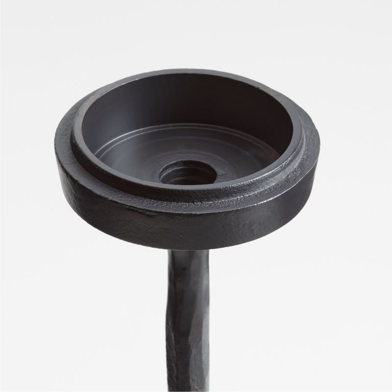 Maloy Black Metal Floor Pillar and Taper Holders, Set of 2 - Image 2