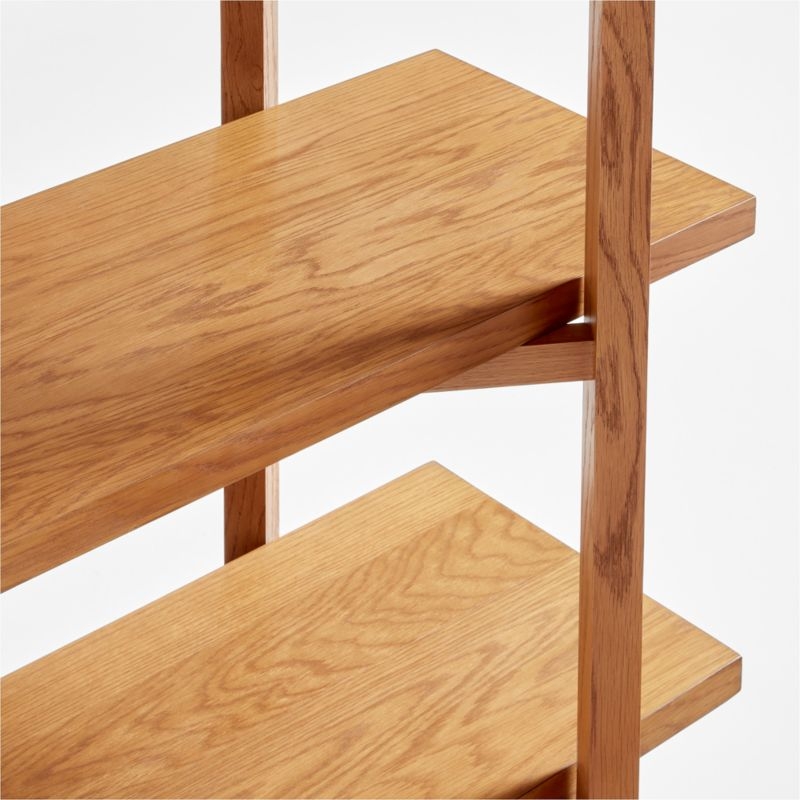 Thomas Barley Oak Wood Modular Narrow 5-Shelf Open Bookcase - Image 1