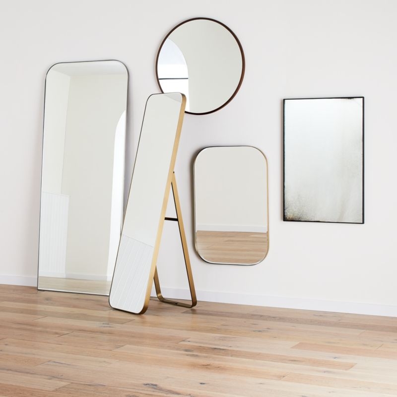 Edge Walnut Round Wall Mirror - Image 2