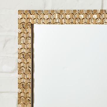 Textured Metal Mirrors, Large Pyramids, Antique Brass, 18"x24" - Image 2