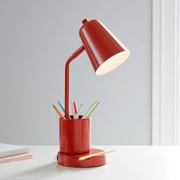 Modern Task Lighting With Storage, Red, WE Kids - Image 0