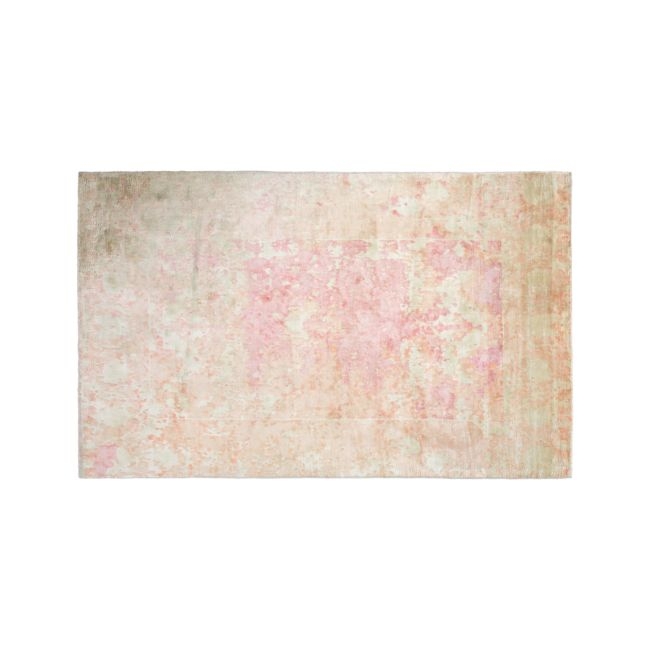 Pink Printed 8x10' Viscose Rug - Image 0