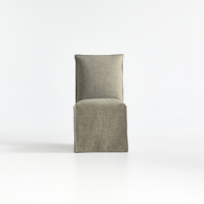 Addison Flax Linen Flange Slipcover Dining Chair - Image 0