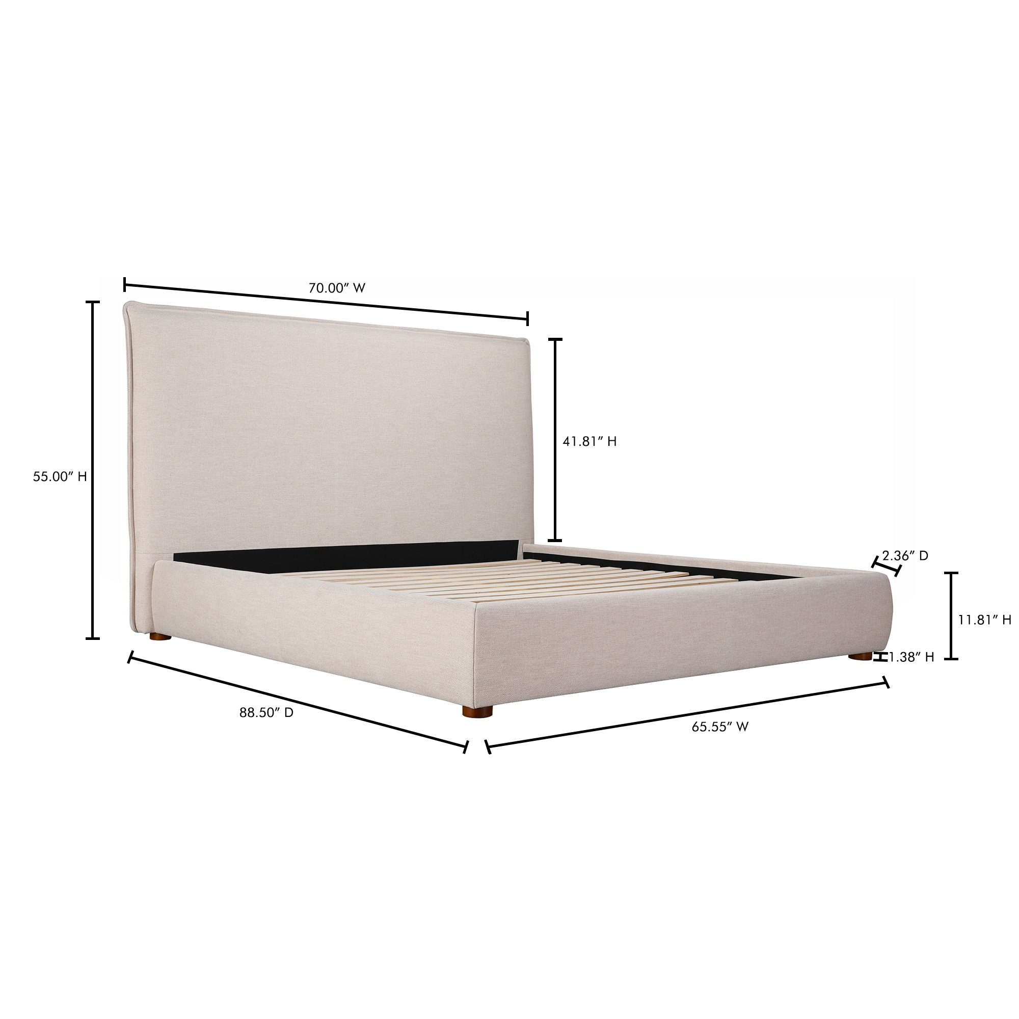 Luzon Queen Bed Tall Headboard Wheat - Image 13