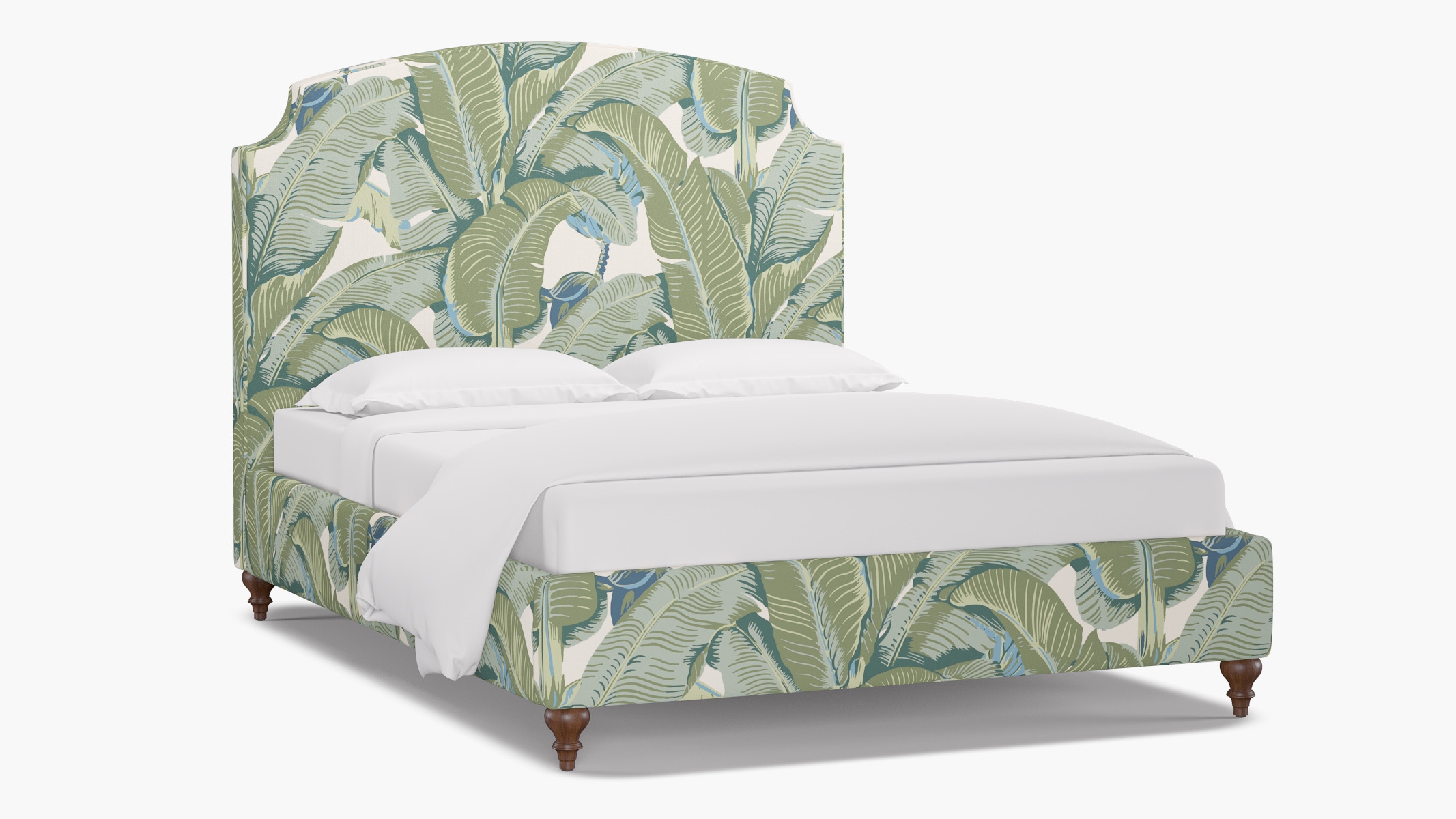 Cove Bed, Pistachio Martinique®, Walnut Decorative Tapered Leg, Twin - Image 1