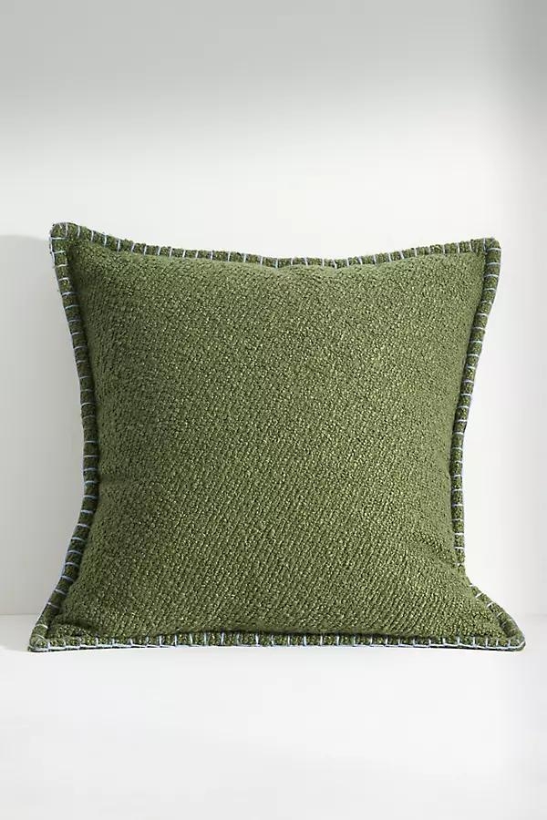 Curtis Bouclé Blanket-Stitch Pillow - Image 0